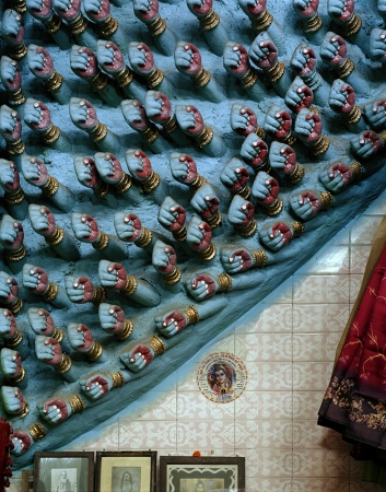 Laura McPhee<br /> <em>Fists of the Goddess Kali, Kali Temple, Howrah, 2005</em><br /> Archival Pigment Ink Prints<br /> 30 x 40" &nbsp; &nbsp;Edition of 5<br /> 40 x 50" &nbsp; &nbsp;Edition of 5<br /> 50 x 60" &nbsp; &nbsp;Edition of 5