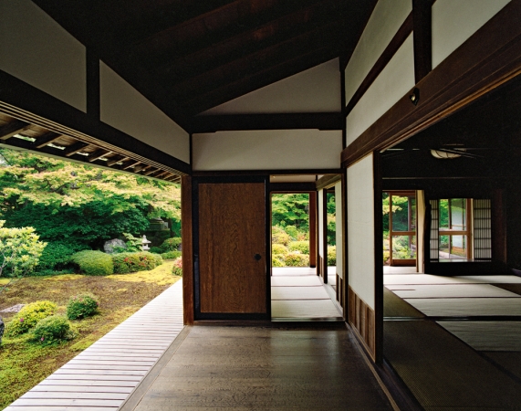 Jacqueline Hassink<br /> <em>Genkō-an 5,&nbsp;Northwest Kyoto,&nbsp;9 June 2009 (8:00–9:00)</em><br /> Chromogenic prints<br />41 x 51", 50 x 63", and&nbsp;63 x 79"&nbsp; &nbsp;Shared edition of 7<br />