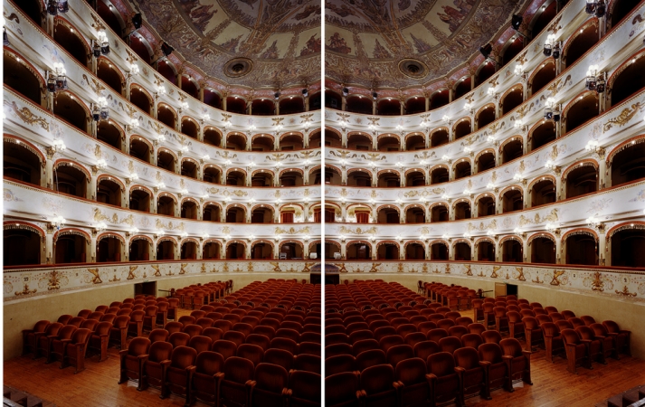 Doug Hall<br /> <em>Teatro Comunale, Ferrara </em>(diptych), 2002<br /> Archival pigment print<br /> 63 x 102" &nbsp; &nbsp;Edition of 6