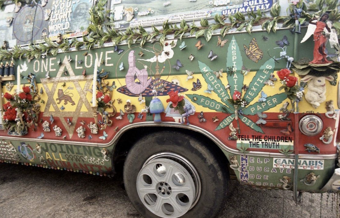 The Family Acid, Brother Feather and his art van/home, Santa Cruz, CA, November, 2001