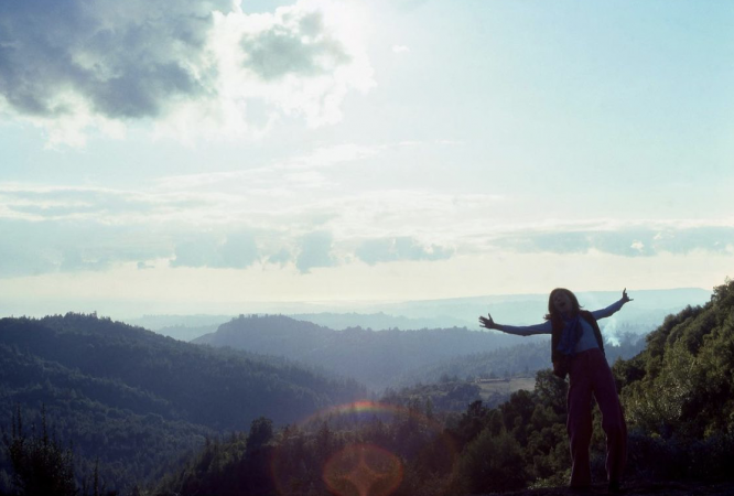 The Family Acid, Mom celebrating atop the Santa Cruz Mtns, January 4, 1977