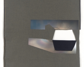 Jude Broughan<br /> <i>Janthina, A Floating Snail</i>, 2016<br /> Archival pigment print on vinyl, linen, cotton, gouache and thread &nbsp;<br /> 82 x 62" (unique)&nbsp;
