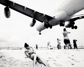 Josef Hoflehner<br /> <em>Jet Airliner #4,&nbsp;Air France Airbus A340-300,&nbsp;Superlow Arrival from Paris-Charles de Gaulle,</em>&nbsp;2009 - 2011<br /> Archival Pigment Ink Prints<br /> 20 x 20" &nbsp; &nbsp;Edition of 15<br /> 40 x 40" &nbsp; &nbsp;Edition of 5<br /> 60 x 60" &nbsp; &nbsp;Edition of 5