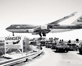 Josef Hoflehner<br /> <em>Jet Airliner #29,&nbsp;KLM Royal Dutch Boeing 747-400,&nbsp;Superlow Arrival from Amsterdam-Schiphol,&nbsp;</em>2009 - 2011<br /> Archival Pigment Ink Prints<br /> 20 x 20" &nbsp; &nbsp;Edition of 15<br /> 40 x 40" &nbsp; &nbsp;Edition of 5<br /> 60 x 60" &nbsp; &nbsp;Edition of 5