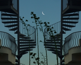 Kang Hee Kim, Stairway to the Moon, 2019, 72 x 52 inches, edition of 3