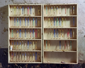 Christopher Payne<br /> <em>Patient Toothbrushes, Hudson River State Hospital, Poughkeepsie, NY</em>, 2005<br /> Digital chromogenic print<br /> 20 x 24" &nbsp; &nbsp;Edition of 10<br /> 40 x 50" &nbsp; &nbsp;Edition of 8<br /> 50 x 60" &nbsp; &nbsp;Edition of 5