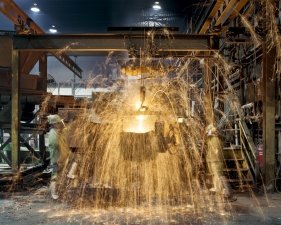 Christopher Payne<br /> Steinway series<br /> <em>Crucible Pouring for Plate Casting</em>, 2012<br /> Archival pigment ink prints<br /> 24 x 20" &nbsp; &nbsp;Edition of 20<br /> 50 x 40" &nbsp; &nbsp;Edition of 10<br /> 60 x 50" &nbsp; &nbsp;Edition of 5