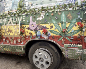The Family Acid, Brother Feather and his art van/home, Santa Cruz, CA, November, 2001