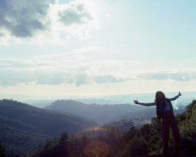 The Family Acid, Mom celebrating atop the Santa Cruz Mtns, January 4, 1977